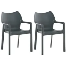 CLP Diva Gartenstuhl 57 x 53 x 84 cm grau 2 St.