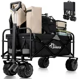 SAMAX Faltbarer Bollerwagen Offroad Camping Edition bis 200 kg - Schwarz / Grau