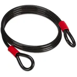 Relaxdays Schlaufenkabel 3 m, ummanteltes Stahlseil mit Ösen, Ø 12 mm, Sicherung Fahrrad, Motorrad, Gartenmöbel, schwarz