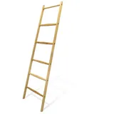 Spetebo Bambus Dekoleiter natur - 170 cm x 55 cm - Wand Handtuchhalter Kleiderständer Garderobe Stummer