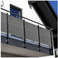 nyvi Balkon Sichtschutz Privafence - Balkonbespannung mit Metallösen - UV-fest, Wetterfest, 100% Blickdicht Farbe:Hellgrau RD17;Größe:100x500 cm