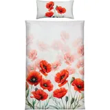 Erwin Müller Mako-Satin Bettwäsche in weiß-rot | Gr.: 240x220 cm (40x80 cm)