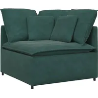 VidaXL Modulares Sofa Eckmodul mit Kissen Dunkelgrün 100 cm