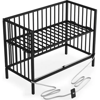Beistellbett 60x120 cm mit Umbauseite & Rollen -BLACK EDITION - Dreamy 4 in 1 Bett