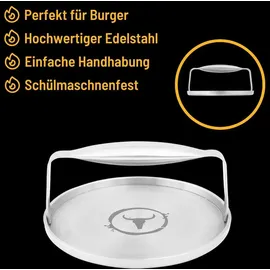 Moesta Burgerpresse Ø 18 cm Edelstahl Weiß