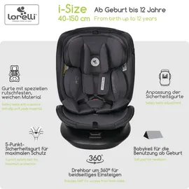 Lorelli Kindersitz Aviator, Mitwachsender Autositz mit Isofix grau
