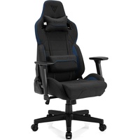SENSE7 Sentinel, ergonomischer Gaming Sessel mit verstellbaren Lendenkissen, Einstellbarer Neigungswinkel, Gaming Chair mit Wippfunktion, Stoff Bürostuhl 150kg, PC Stuhl Schwarz-Blau