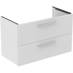 Möbelwaschtischunterschrank i.life B 2 Auszüge Siphonausschnitt auf der rechten Seite 1000x505x630mm Weiß matt