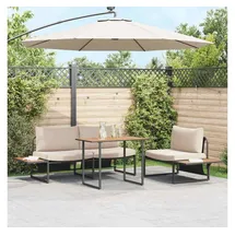 vidaXL Garten Essgruppe 3 pcs Taupe Stahl