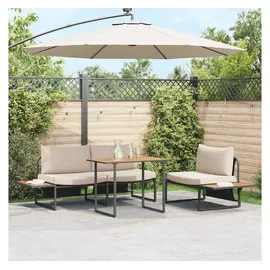vidaXL Garten Essgruppe 3 pcs Taupe Stahl