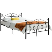 [en.casa] Metallbett Aploda 140x200 cm Schwarz