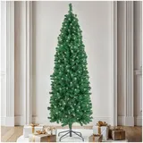 Tectake tectake® Set Weihnachtsbaum mit Lichterkette, verschiedene Größen, künstlich in Grün, mit dichten Nadeln, formbar mit viel Volumen, pulverbeschichteter Metallständer mit Kunststoffkappen