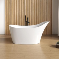 rivea Bahri spoon Freistehende Badewanne für individuelle Ab- und Überlaufsysteme L: 164 B: 80 cm, BR4026WH,