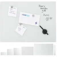 Relaxdays Glas-Magnetboard 80 cm weiß