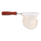 Kaffeefilter, handgefertigt, wiederverwendbar, mit Flanell-Filter, mit Sieb für Kaffee, mit Holzgriff. Grande