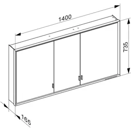 Keuco Royal Lumos 140 cm silber eloxiert
