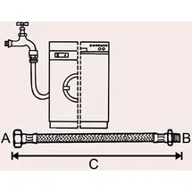CORNAT Maschinen-Zulauf-Verlängerungschlauch 2 m / 190 cm x 3/4