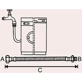 CORNAT Maschinen-Zulauf-Verlängerungschlauch 2 m / 190 cm x 3/4