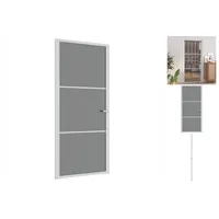 vidaXL Innentür 93x201,5 cm Weiß ESG-Glas und Aluminium