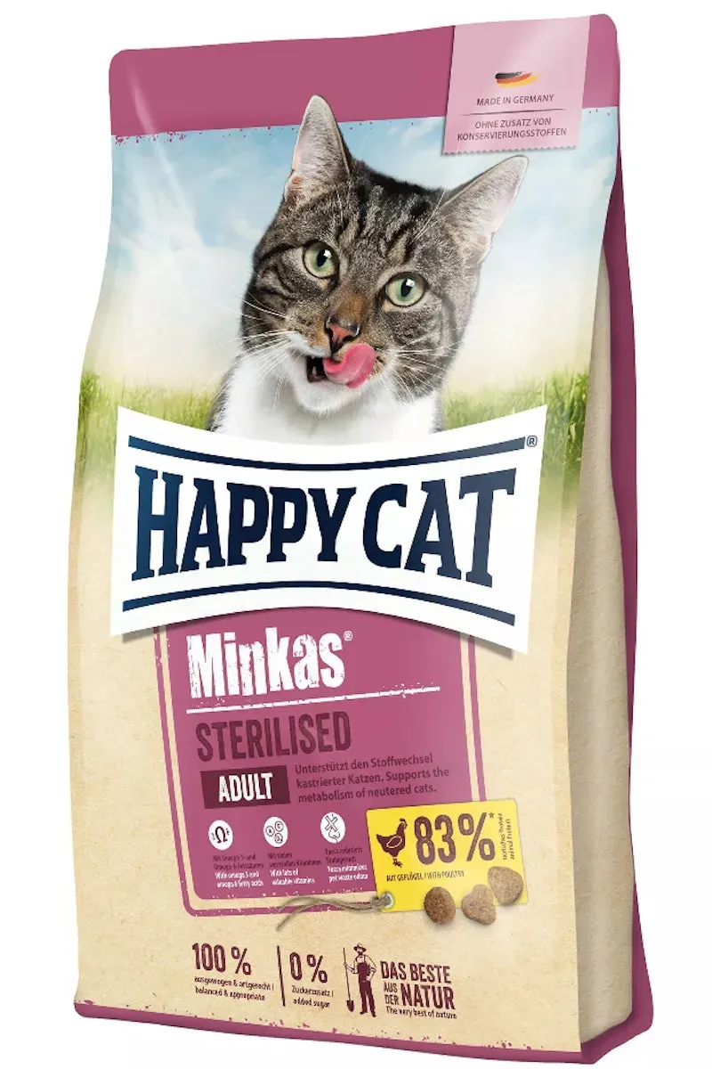 HAPPY CAT Minkas Sterilised Geflügel Katzentrockenfutter 1,5 Kilogramm