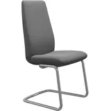 Polsterstuhl STRESSLESS "Laurel", grau (dunkelgrau dinamica, chrom glänzend), B:53cm H:105cm T:60cm, Microfaser DINAMICA (88% Polyester, 12% Polyurethan), Stühle, High Back, Größe L, mit Beinen aus Stahl in Chrom glänzend