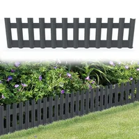 FIVMEN Rasenkante Kunststoff 43x12 cm Beeteinfassung Beetumrandung mit Bodennägel Flexible Steckzaun Blumenbeet Beetzaun Gartenpalisade, 12 Stück Anthrazit