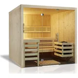 InfraWorld Sauna Panorama- Elementsauna mit Glasfront-210 x 180 cm-Ohne Ofen/Steuerung