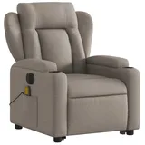 vidaXL Elektrischer Massagesessel mit Aufstehhilfe Taupe Stoff