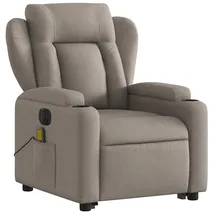vidaXL Elektrischer Massagesessel mit Aufstehhilfe Taupe Stoff