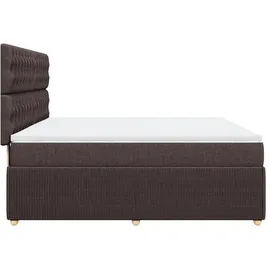 vidaXL Boxspringbett mit Matratze Dunkelbraun 180x200 cm Stoff