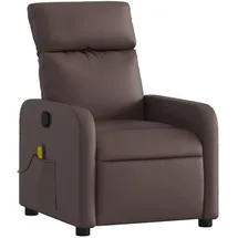 vidaXL Massagesessel 146 x 76,5 x 0 cm Kunstleder Braun mit Fernbedienung