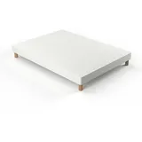 Boxspringbett Weiss 14 Latten Weiss 160 x 200 cm