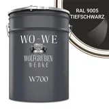 WO-WE Bodenversiegelung Betonfarbe Bodenfarbe Bodenbeschichtung W700, 1-10L, Seidenglänzend schwarz