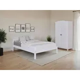 Mid.you Einzelzimmer, Weiß, Holz, Kiefer, massiv, 5 Fächer, Schlafzimmer, Schlafzimmer Komplett