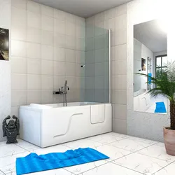 Seniorendusche und Sitzwanne Kombination Wanne mit Tür S17D-EH-L-EC 150x75x194cm MIT 2K Scheiben Versiegelung
