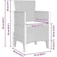 vidaXL 9-tlg. Garten-Essgruppe mit Kissen Weiß Polt Rattan