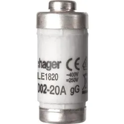 Hager Sicherung D02 20A 400V gG mit Kennmelder D02, 20A/400V
