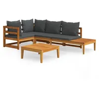 vidaXL Garten-Lounge-Set 4-tlg. grau Akazienholz