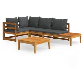 vidaXL Garten-Lounge-Set 4-tlg. grau Akazienholz