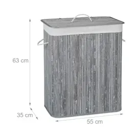 Relaxdays Wäschekorb grau