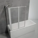 Schulte Duschabtrennung für Badewanne Smart, 2-teilig mit Seitenwand, Profilfarbe Alunatur, 3 mm Sicherheitglas Klar hell, Faltwand: 89 x 12... - Grau