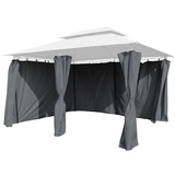 Lex 6er Seitenteile Set Pavillon 4x3m Gartenpavillon Seitenwand Sichtschutz robust steingrau : Steingrau