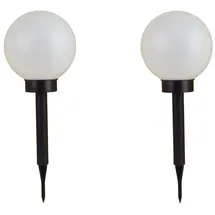 Buri Kugelleuchte Kunststoff 2er Set Solar LED weiß