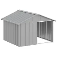 vidaXL Hundehütte 116,5 x 103 x 81,5 cm Stahl Grau
