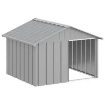 vidaXL Hundehütte 116,5 x 103 x 81,5 cm Stahl Grau