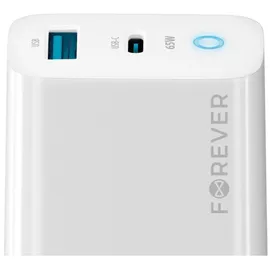 Forever - Weiß Pd, Qc, Schnellladegerät 1x USB Typ A, 1x USB Typ C 65W