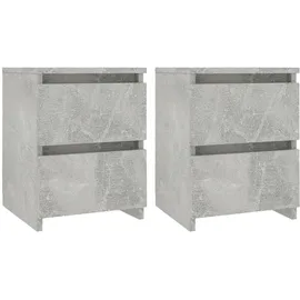 vidaXL Nachtschrank 2 Stk. 30 x 30 x 40 cm Betongrau