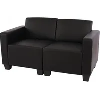 MCW Modular 2-Sitzer Sofa Couch Moncalieri, Kunstleder ~ schwarz