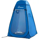 WolfWise Pop-Up Duschzelt UV-Schutz, Toilettenzelt, Umkleidezelt, Tragbar Camping Duschkabine WC Zelt Mobile Umkleidekabine Outdoor Klozelt, Sichtschutz Privatzelt Lagerzelt für Wandern Strand Blau