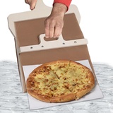 BUNIQ Schiebe-pizzaschieber - Pala Pizza Scorrevole, Verschiebbare Pizzaschaufel, Der Pizzaschieber, Der Pizza Perfekt Überträgt, Pizzaschieber Mit Aufhängeloch, Pizzaspatel Für Innen- Und Außenöfen